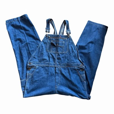Mono Craftsman Para Hombre 40x29 Azul Carpintero Denim Jean Vintage Pechera Mono Foto 1 de 4