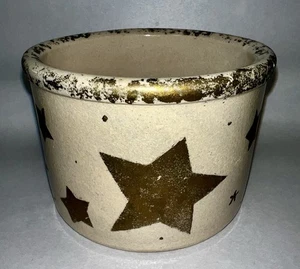 Robinson Ransbottom Pottery Unique Gold Stars Roseville Ohio USA 4” Crock VTG - Picture 1 of 6