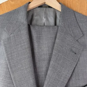 Hart Schaffner Marx Suit Mens 46R Gray 2 Button Premium Classics Wool 38x30 - Picture 1 of 22