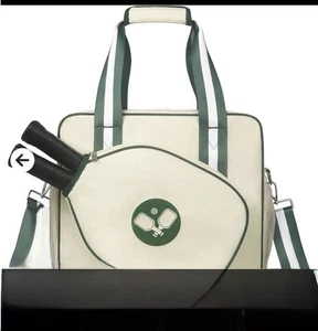 Newluck Pickleball Paddle Tote Crossbody Sling Bag Beige Large Detachable Strap - Picture 1 of 10