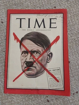 Time Weekly News Magazine Pony Edition May 7 1945 Hitler Red X  Complete WWll - Image 1 of 4