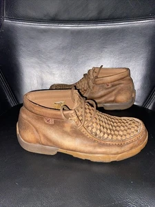 Twisted X Men's Size 7M Lace-Up Chukka Driving Mocs Weaved Leather MDM0033 - Picture 1 of 12