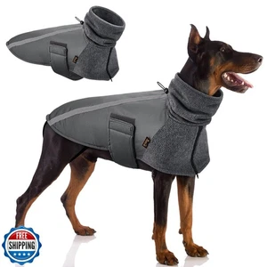 SlowTon Winter Dog Coat, Warm Polar Fleece Lining Doggie Outdoor Jacket with  - Picture 1 of 5
