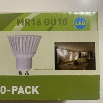 10 Pack Bioluz LED GU10 LED Bulbs 50W Halogen Equivalent Dimmable 6.5w 3000K UL - Image 1 of 4