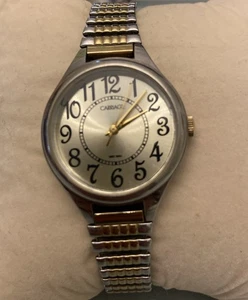 Carriage by Timex bicolor silber gold dehnbare Damenuhr 6,5" neue Batterie - Bild 1 von 5