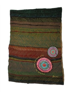 DESIGUAL Mujer Gráfico Rectángulo Bufanda Talla Única Verde Rayas U111 - Imagen 1 de 3