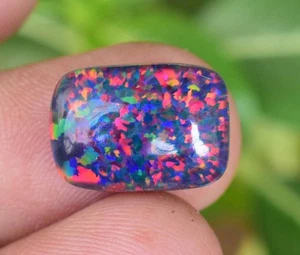 6.35 CT Natural Ethiopian Black Fire Opal Certified Very Rare Precious Gemstone - Picture 1 of 9