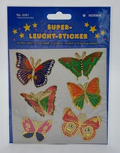 Vintage Herma Magic Glow in the Dark Super-Luminoso Pegatina Arco: Mariposas - Imagen 1 de 2