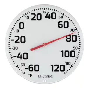 8 In Round Dial Thermometer Weatherproof Outdoor Indoor Bold Analog Display New - Picture 1 of 11