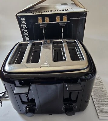 Proctor Silex 4 Slice Toaster with Extra Wide Slots, Cool-Touch Walls. Black - Image 1 of 4