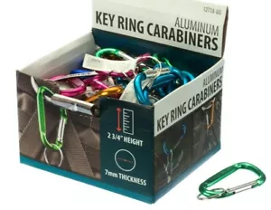60 MULTI COLOR 2.75" ALUMINUM CARABINER SNAP HOOK LINK KEYCHAIN QUICK CLIP 1271A - Picture 1 of 3