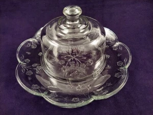Anchor Hocking SAVANNAH Clear Glass Cheese & Cracker Server w/Dome Cover 12" - Picture 1 of 8
