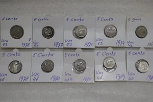 JAMAICA - 5 CENTS MINORS - 10 COINS B49 #809 - Picture 1 of 3