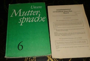 DDR- Schulbuch + Unsere Muttersprache Deutsch - Unterricht Klasse 6 1973 + Heft - Bild 1 von 1