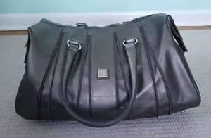 DVF Diane Von Furstenberg Metallic Gray Zippered Luggage Overnight Weekender Bag - Picture 1 of 12
