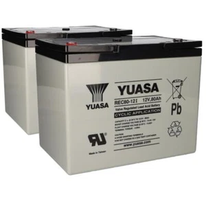 2x Yuasa Blei-Akku REC80-12I Pb 12V / 80Ah Zyklenfest, M6 Innengewinde - Bild 1 von 7