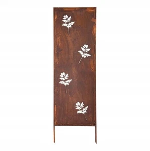CORTENSTAHL EDELROST SICHTSCHUTZ GARTEN DEKO 160 x 50 CM DECORATIVE BLUMEN - Bild 1 von 11