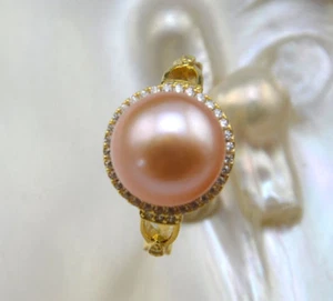 S1996 Anillo Real 11mm Redondo Rosa Perla Plata de Ley Tamaño Ajustable - Imagen 1 de 2