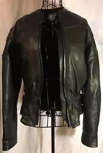 Genuine heavy lined leather women's motorcycle jacket, size XS - Picture 1 of 12