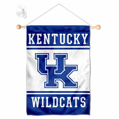 Kentucky UK Wildcats Mini Window Banner Hanging with Suction Cup Cover