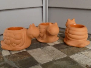 PartyLite Wee Three Terrakotta Schnecke Teelichthalter ~ OHNE BOX gebraucht ~ - Bild 1 von 8