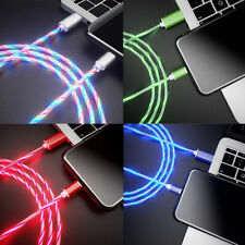 iPhone Cable Data Cord Charging Type-C Up USB Charger Light Sync LED flowing For