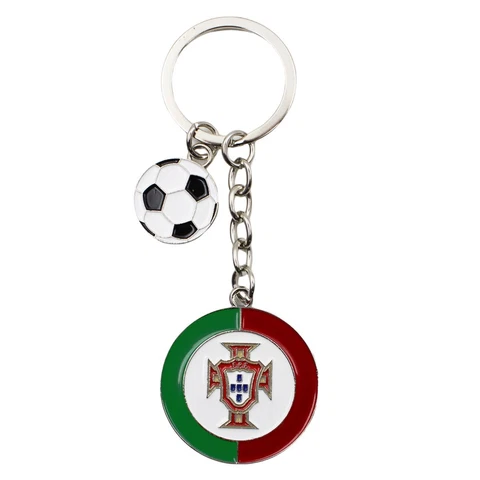 Portugal National Team Round Keychain with Soccer Ball Cover