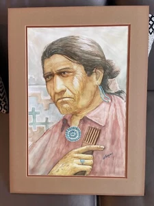 BEGAY ORIGINAL WATERCOLOR VINTAGE PAINTING MATTED 26.5" X 19.5" - Picture 1 of 5