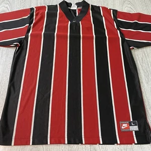 Vintage 90's Team Nike Jersey Center Swoosh Red Black Stripe L / XL - Picture 1 of 5