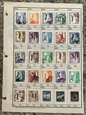 LOTE DE SELLOS DE CHILE TEMPRANO EN PÁGINA DE SUBASTA COMPLETO CON CORREO AÉREO Y SOBREIMPRESIÓN Foto 1 de 4