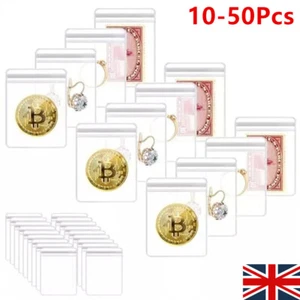 10-50Pcs Coin Bag Plastic Clear PVC Case Jewelry Storage Cover Envelopes` - Picture 1 of 20