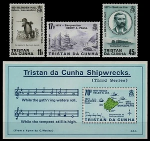Tristan da Cunha 1987 - Mi-Nr. 421-423 & Block 20 ** - MNH - Schiffe / Ships - Bild 1 von 1