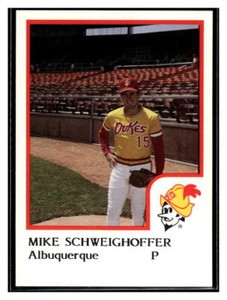 Mike Schweighoffer 1986 ProCards Albuquerque Dukes #21 Los Angeles Dodgers