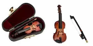 Violin Music Instrument Miniature Replica with Case, Size 3 in. 3" - Picture 1 of 4