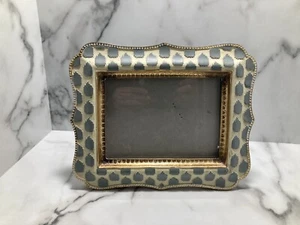 Blue ~White & Gold Tone Picture Frame .. .. For 5 X 7” - Picture 1 of 9