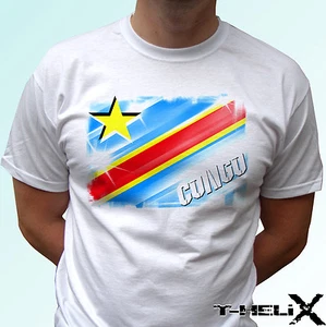 Kongoflagge - weißes T-Shirt Top Country Design - Herren Damen Kinder & Baby Größen - Bild 1 von 5