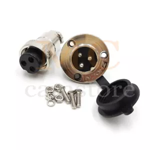 GX20 3 pin metal aviation plug connector, panel mount connector - Picture 1 of 6
