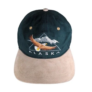 Alaska Trucker Hat Ball Cap Eagle Embroidered Strapback Suede Bill Arctic Circle - Picture 1 of 7