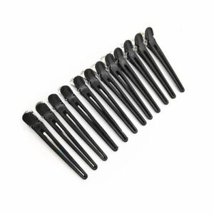 24Pcs Hairdressing Section Clips Clamps Salon Barber Hair Tools Hairpins Black