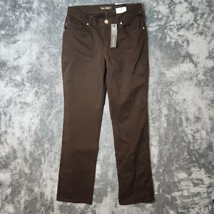 Lee Women Straight Leg Brown Pants Size 8 30x30 Medium Relax Fit NEW Comfort - Picture 1 of 12