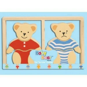 Boy Baby Bears Wood Puzzle Learning Small Motor Skills Educational - Picture 1 of 1