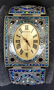 Heidi Daus B9048 Quartz Muti Gem Stone Wristwatch Watch Bracelet ~ T722L - Picture 1 of 14