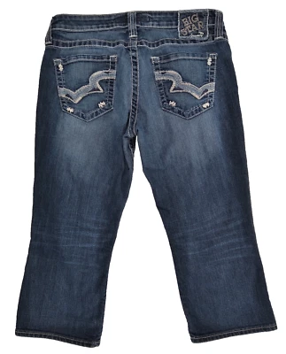 Pantalones de mezclilla Big Star para mujer talla 30 Casey K tiro bajo calce capri desgastado elástico occidental Foto 1 de 4