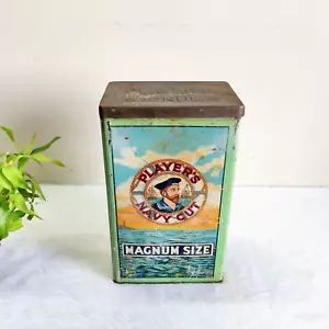 1930s Vintage Players Navy Cut Magnum Size Cigarette Advertising Tin Box CG243 - Picture 1 of 6