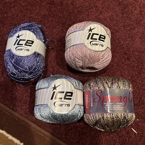 Ice Yarns 4 Skeins Lot Stash Craft Crochet - Picture 1 of 10