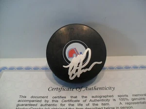 Mike Ricci Autographed Signed Quebec Nordiques Puck COA Vintage Quebec Logo Puck - Picture 1 of 1