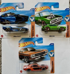 💪 Hot Wheels Muscle Mania 2025 – King Kuda, Dodge Challenger, Ravenser S/T - Picture 1 of 8