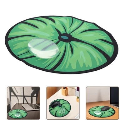  Tappetino da banco per ufficio con design di foglie di loto verde ideale per - Immagine 1 di 4