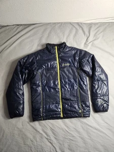 Columbia Omni-Heat Puffer Jacket Mens Sz Medium Navy Blue Interchange Heated EUC - Picture 1 of 10
