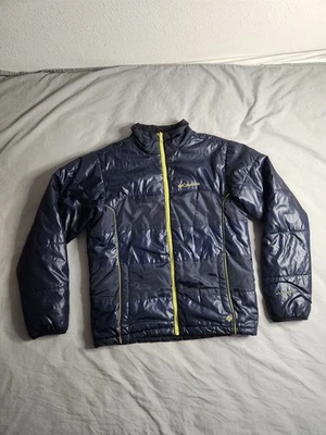 Columbia Omni-Heat Puffer Jacket Mens Sz Medium Navy Blue Interchange Heated EUC - Image 1 of 4